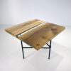 Epoxy and Walnut Coffee Table LEAFOS - square 50x50/h41 cm - Image 2