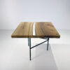 Epoxy and Walnut Coffee Table LEAFOS - square 50x50/h41 cm
