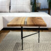 Epoxy and Walnut Coffee Table LEAFOS - square 50x50/h41 cm - Image 3